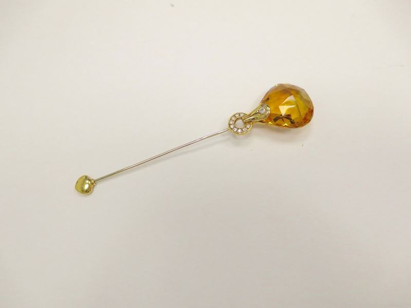 A citrine quarz brooch/pendant  - Auction Fine Art - Cambi Casa d'Aste