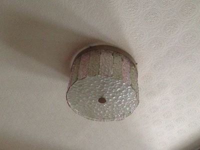 Lampada da Soffitto in Vetro Rugoso Rosa e Verde , XX Secolo