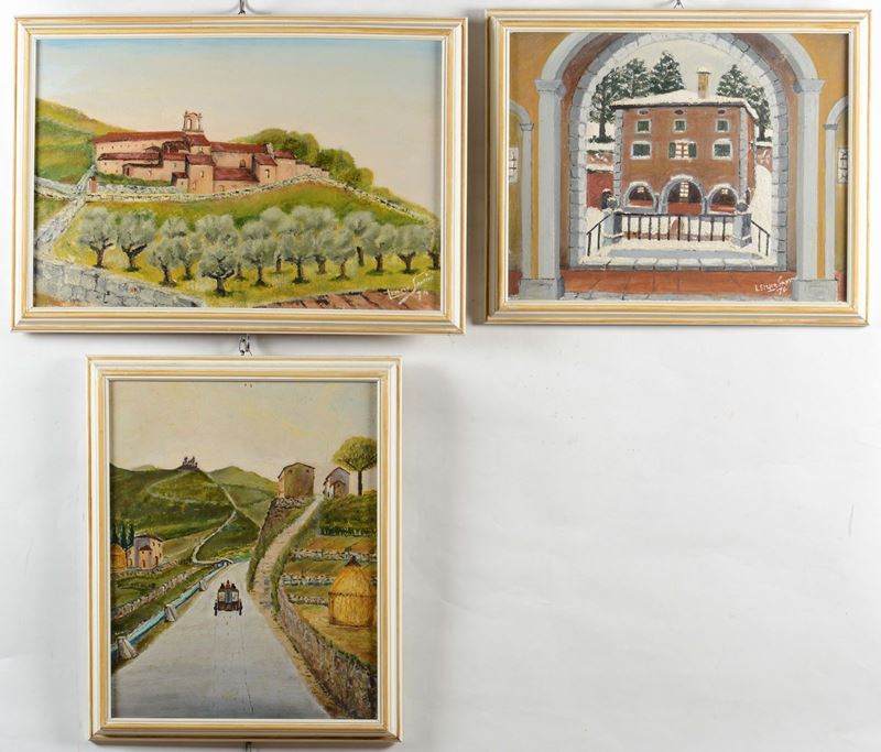 Lotto di tre dipinti diversi  - Auction Fine Art - Cambi Casa d'Aste