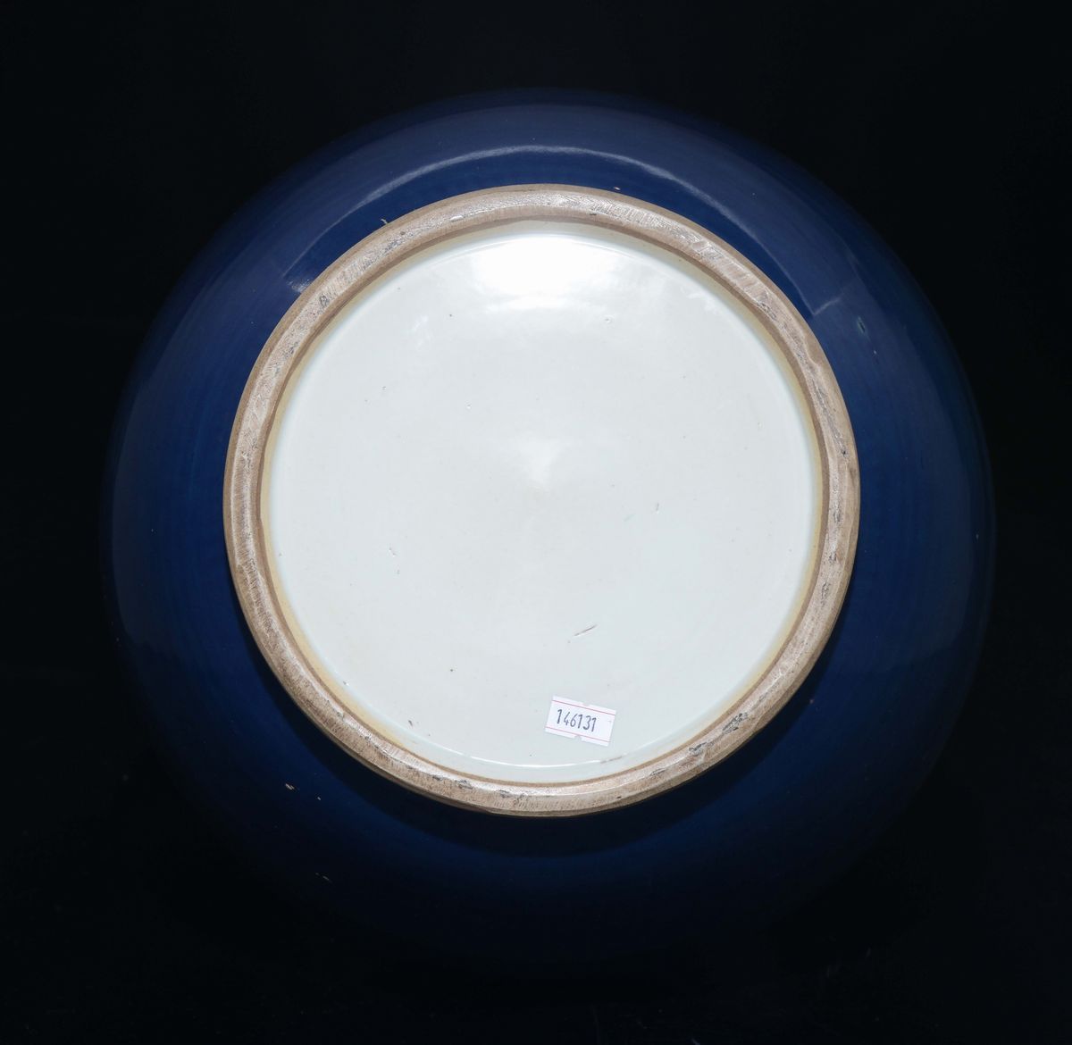 Vaso in Porcellana Monocroma Blu a Doppia Ansa, Cina, Dinastia Qing, Epoca Daoguang (1821-1850)