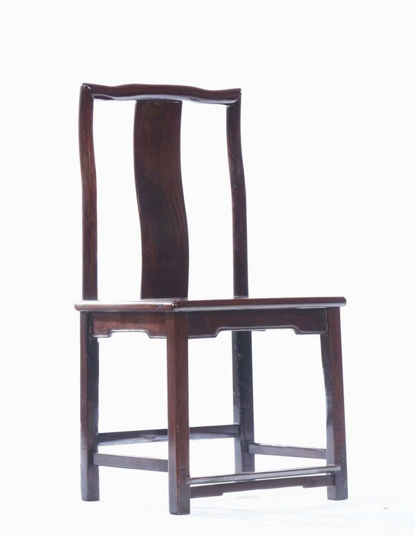 A homu high continuous yokeback chair, China, Qing Dynasty, 19th century