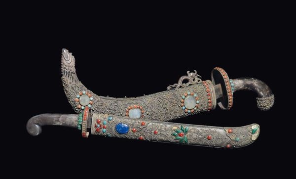 Two daggers with hardstone inlays, Nepal, 19th century