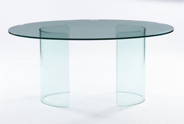 Tavolo ovale in cristallo, XX secolo