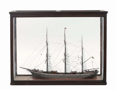 Modello in Legno del Brigantino Brynhilda, Inizio XX Secolo