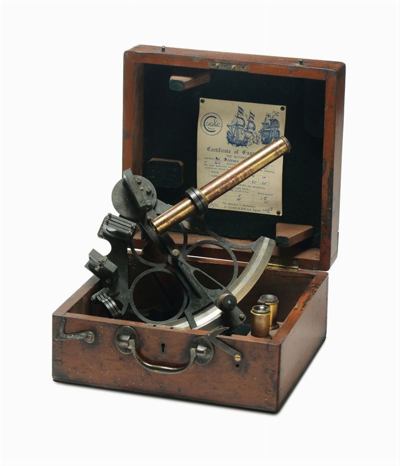 Sestante con telaio in ottone, N. Gerrard, Inghilterra inizio XX secolo  - Auction Maritime Art and Scientific Instruments - Cambi Casa d'Aste
