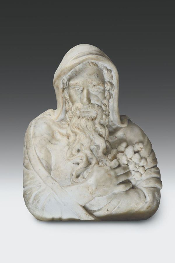 Busto virile in marmo, arte veneta barocca del XVII secolo, artista prossimo a Orazio Marinali (1643-1720)