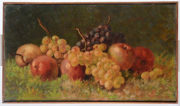Anonimo del XVIII secolo Nature morte con uva e pere