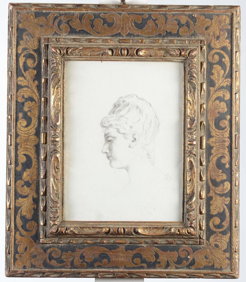 Anonimo del XIX-XX secolo Profilo femminile  - Auction Fine Art - Cambi Casa d'Aste