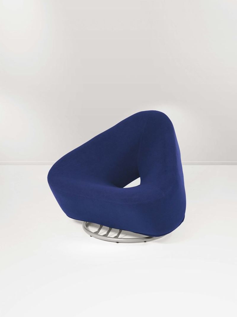 Poltrona in metallo verniciato e tessuto.  - Auction Design - III - Cambi Casa d'Aste