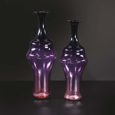 Coppia di Vasi in Vetro di Murano.