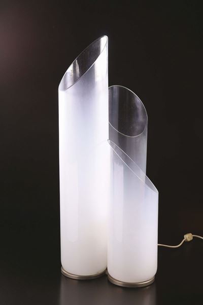 Lampada da Tavolo in Metallo e Vetro.
