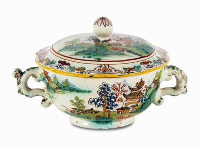 Rara Tazza da Brodo Faenza, Fabbrica Ferniani, Seconda Metà del XVIII Secolo