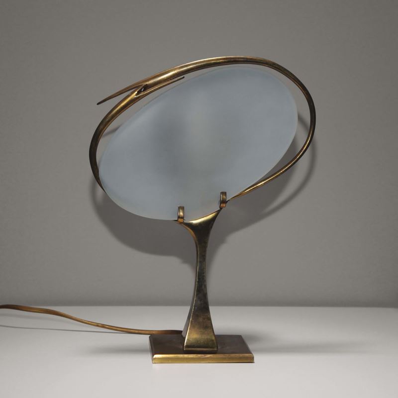 Lampada da tavolo in ottone lucido  - Auction Design - II - Cambi Casa d'Aste