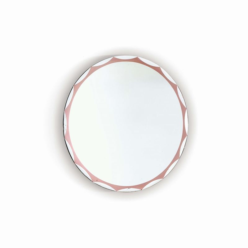 Specchiera in vetro specchiato e molato. Prod. Cristal Art, Italia, 1970 ca.  - Auction Design - III - Cambi Casa d'Aste
