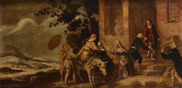 Cornelio De Wael - Cornelio De Wael (1592-1667), ambito di Visitazione con discesa dall’asino