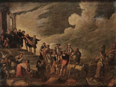 Cornelio De Wael (1592-1667), Ambito Discena con Figure e Armenti
