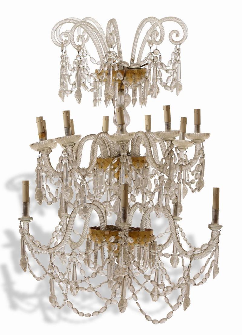 Lampadario con cristalli a 15 luci  - Auction Antique July | Cambi Time - Cambi Casa d'Aste