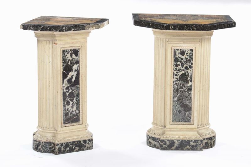 Due mensole con piani in marmo, XIX secolo  - Auction Fine Art - Cambi Casa d'Aste