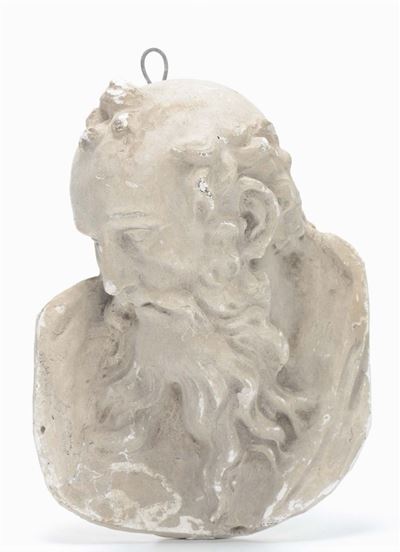 Testa in Gesso Raffigurante Evangelista, XIX Secolo
