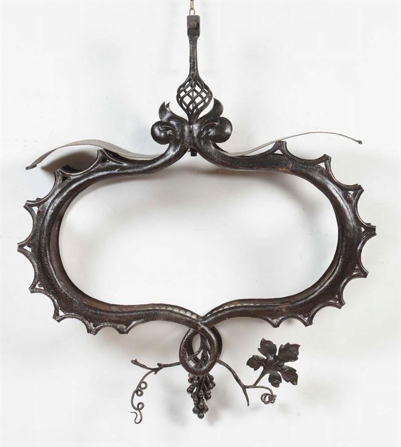 Lampada in ferro battuto, epoca liberty  - Auction Antiques V - Cambi Casa d'Aste