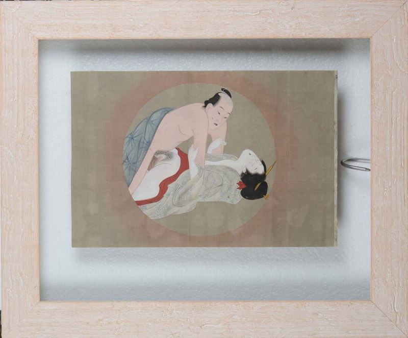 Dipinto su carta raffigurante soggetto erotico, Giappone, XIX secolo  - Asta Arte Orientale | Cambi Time - Cambi Casa d'Aste