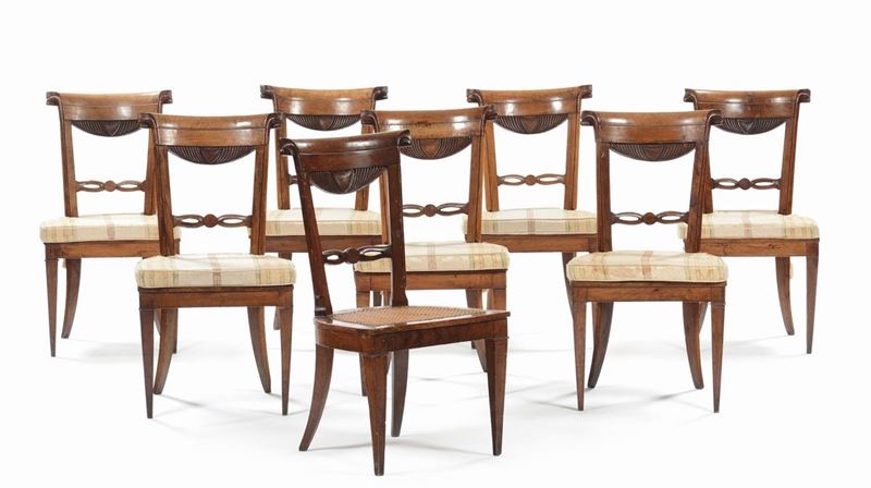 Otto sedie Direttorio, XIX secolo  - Auction Fine Art - Cambi Casa d'Aste