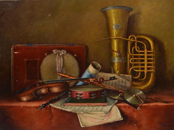 Anonimo del XIX secolo Composizione di strumenti musicali
