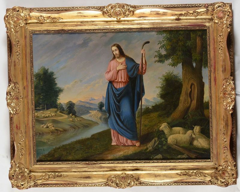 Scuola della seconda metà del XIX secolo Il buon pastore  - Asta Antiquariato - Cambi Casa d'Aste