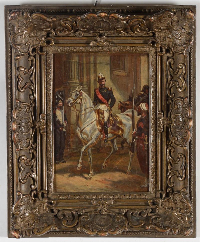 Hippolyte Delaroche (1797-1856), attribuito a Napoleone III a cavallo  - Asta Asta a Tempo Pittura - Cambi Casa d'Aste