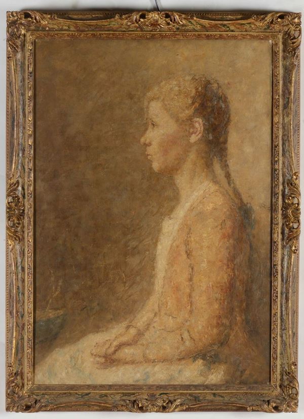 Anonimo del XIX secolo Profilo di ragazza