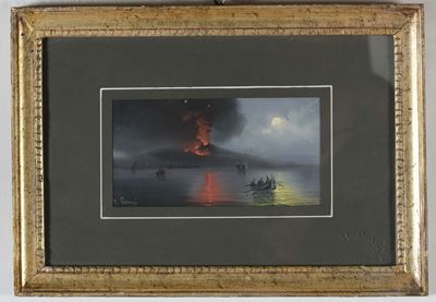 Anonimo del XIX Secoloeruzione del Vesuvio