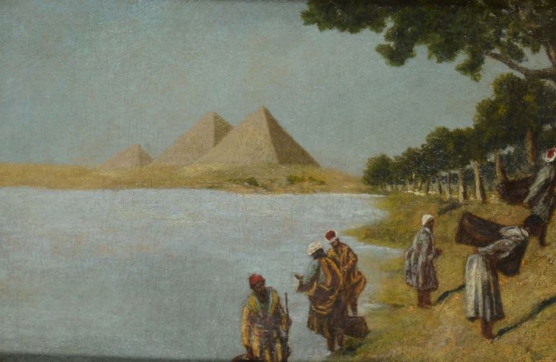 Gyula Tornai (1861-1928) Paesaggio con piramidi  - Auction Fine Art - Cambi Casa d'Aste