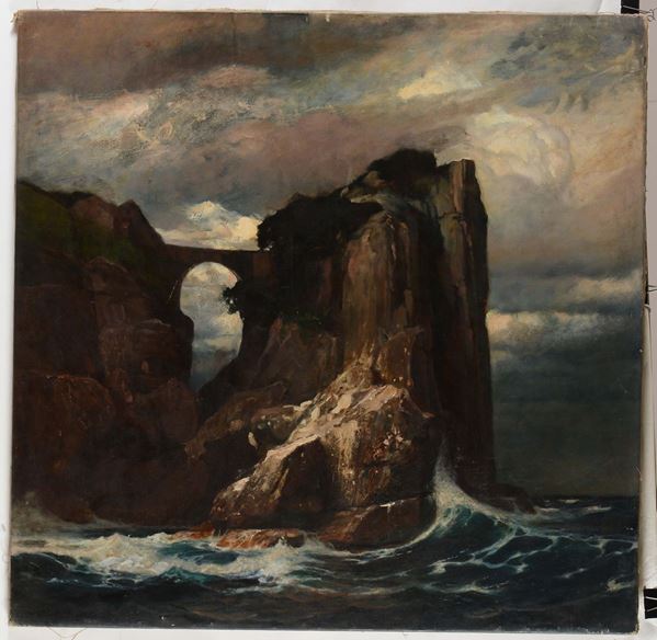 Oszkar Mendlik (1871-1963) Scoglio con ponte