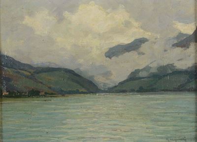 Guido Meineri (1869-1944)veduta di Lago