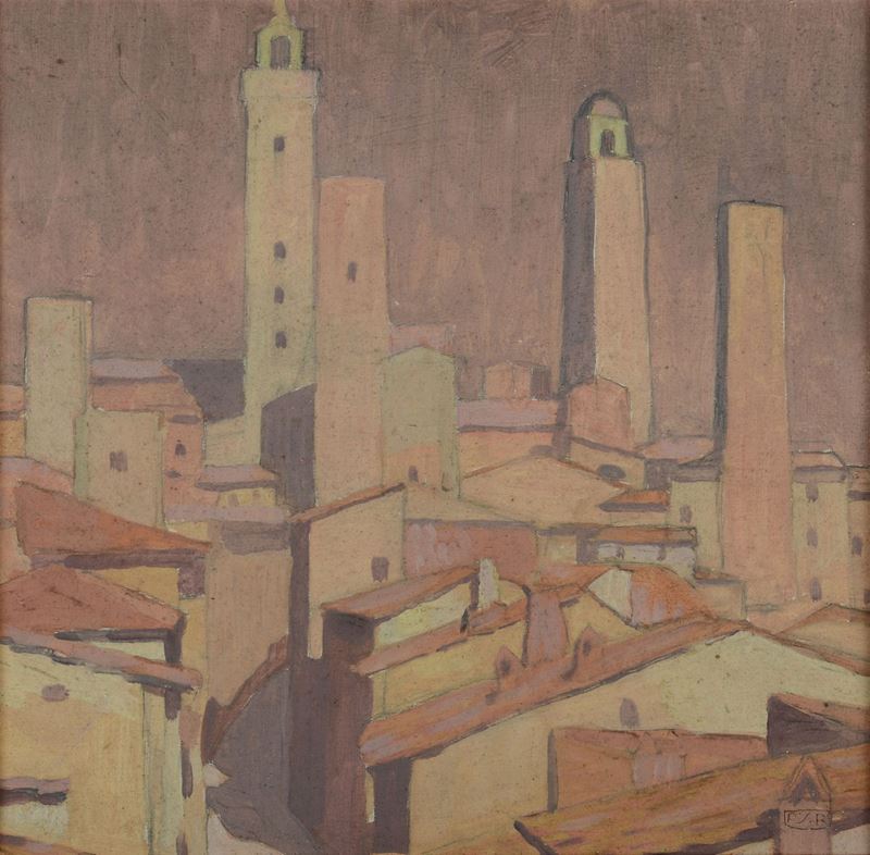 Paolo Rodocanachi (1891-1958) Les Tours  - Asta Dipinti del XIX e XX secolo - Cambi Casa d'Aste