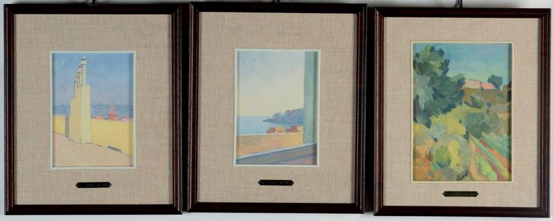 Paolo Rodocanachi (1891-1958) Tre paesaggi  - Asta Dipinti del XIX e XX secolo - Cambi Casa d'Aste