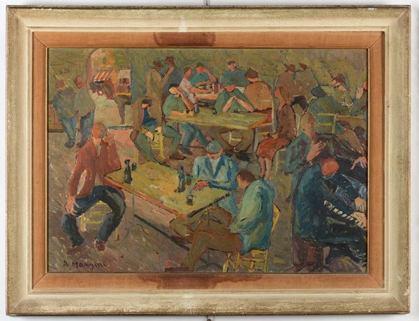 Attilio Mangini (1912-2004) Interno di osteria