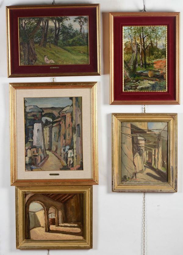 Lotto di cinque paesaggi