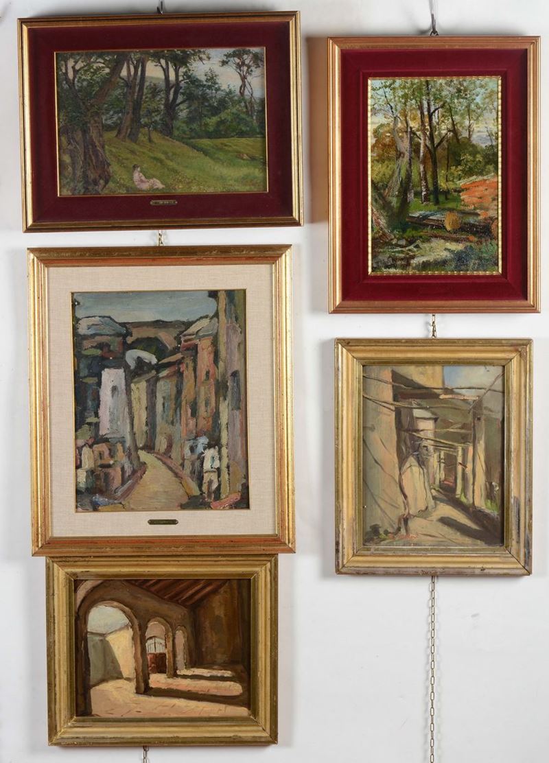 Lotto di cinque paesaggi  - Auction Fine Art - Cambi Casa d'Aste