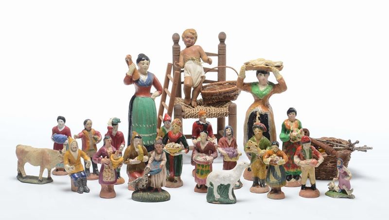 Lotto di statuine da presepe in terracotta, Albissola XX secolo  - Auction Fine Art - Cambi Casa d'Aste