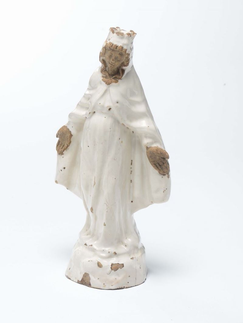 Madonna della Misericordia in maiolica bianca, Savona XVIII secolo  - Asta Antiquariato - Cambi Casa d'Aste