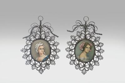 Coppia di Cornicette per Miniatura in Filigrana D’argento, Genova Seconda Metà del XIX Secolo