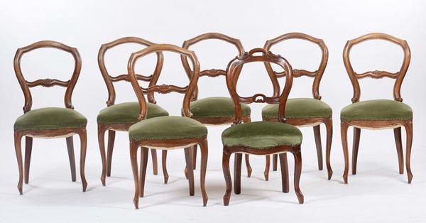 Sei sedie Luigi Filippo, XIX secolo