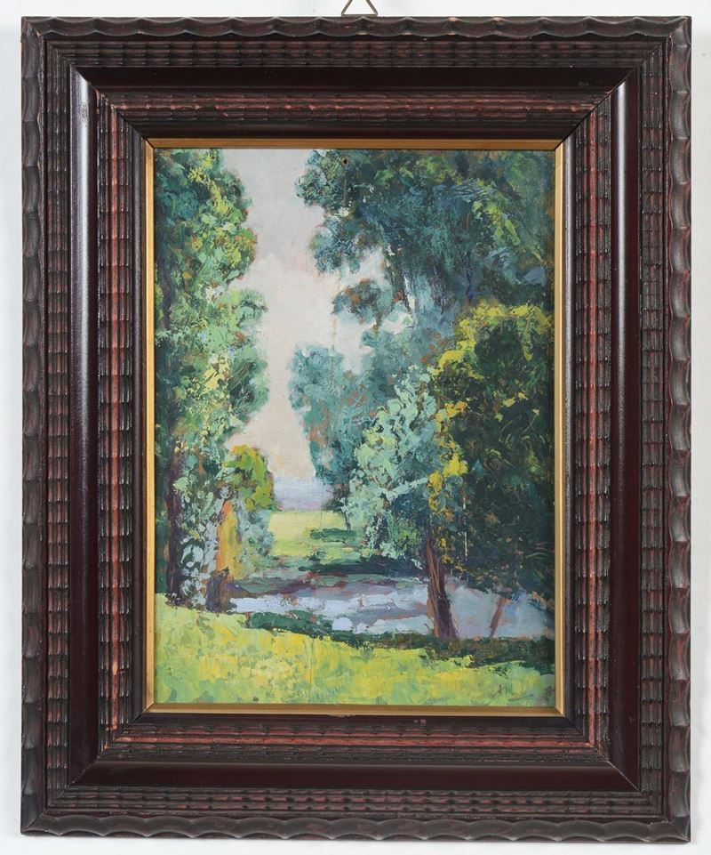 Amedeo Merello (1890-1979) Paesaggio con laghetto  - Auction Fine Art - Cambi Casa d'Aste