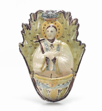 Lotto di Quattro Acquasantiere in Maiolica Policroma, XVIII-XIX Secolo