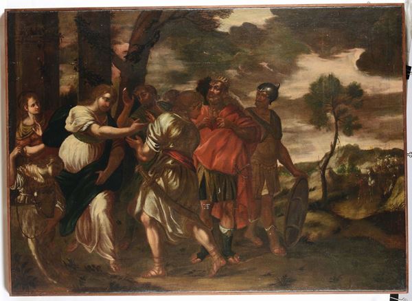 Scuola del XVII secolo scena storica