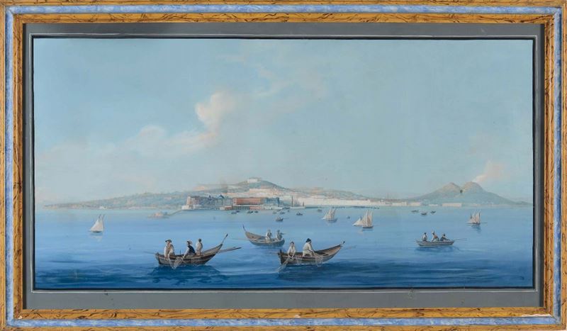 Anonimo del XIX secolo Veduta di Napoli del mare  - Asta Arte Marinara e Strumenti Scientifici - Cambi Casa d'Aste