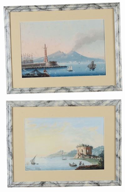 Anonimo del XIX Secolosei Vedute di Napoli