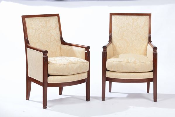 Coppia di poltrone in mogano, XIX secolo