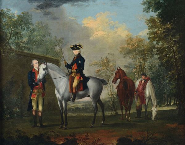 Scuola inglese del XVIII secolo Ufficiale a cavallo